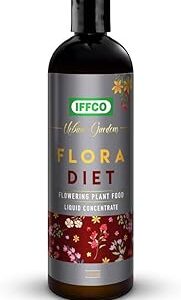 IFFCO Urban Gardens - Flora Diet - 500ml - Liquid Plant Food For Flower Boost in Plants - Balanced Macro Micro Nutrients & Growth Hormones for Rose, Jasmine etc - Water Soluble