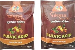 Fulvic Acid Fer. For All Crop (125 gm - 2 pkt) | 100% Natural Organic Water Soluble Fertilizer For Plant, Home Garden, Growth Enhancer, Soil Conditioner, Improve Root System.