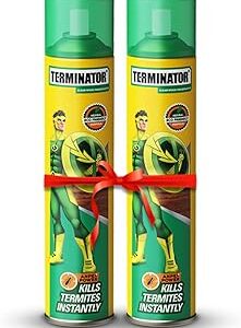 Terminator Eco-Friendly Termite Killer Spray (320ml x 2) | DIY Pest control to keep Termites, Borer & insects repellant for furniture, home & office | Ideal for protection of furniture during monsoon