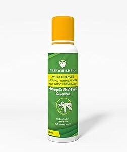 GreenShield Bio Mosquito and Pest Repellent Aerosol Spray - 100ml, Crafted from Botanical Extracts, Ayush Approved