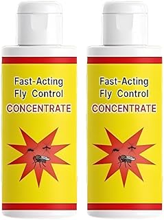 Fast-Acting Fly Control Concentrate (Pack Of 2 Each 100ml), Powerful Dilutable Formula, Fly Killer & Repellent, Water-Based Insect Spray for Indoor & Outdoor Use, For Homes, Hotels, Farms, Food Areas