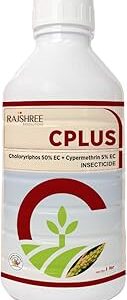 Rajshree CPLUS Dual Action Crop Protection with Chlorpyriphos and Cypermethrin | Effective Solution for Chewing and Sucking Insects in Vegetables, Cotton, and Field Crops