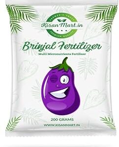 Kisanmart Brinjal Fertilizer - Organic Plant Food for Healthy Eggplant (Brinjal) Growth, High Yield, and Nutrient-Rich Soil (200 Grams)