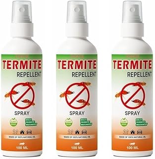 Termite Repellent Spray - 100ml | Natural & Eco-Friendly | Termite Killer | Wood Preservative | Controls Termites, Borers | 100% Herbal and Chemical free (Pack of - 3)