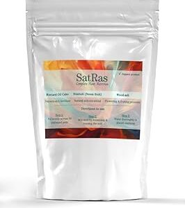 SatRas Plant Growth Promoter [3-in-1, Mustard Oil Cake, Nimboli, Wood-ash] [100% Natural, Organic, Chemical Free] [NPK, Micronutrients, Insect - Pest Control, Soil health]