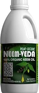 Home-Secure Neem Veda Pure Neem Oil for Spray on Plants Garden and Farming | Organic Cold Pressed Water Soluble Natural Pest Repellent (with ML Cup) (1000 ML)