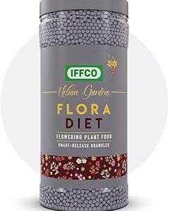 IFFCO Urban Gardens - Flora Diet - 1 Kg - Plant Food For Flower Boost in Plants - Balanced Macro Micro Nutrients & Growth Hormones for Rose, Jasmine etc - Slow Release Granules