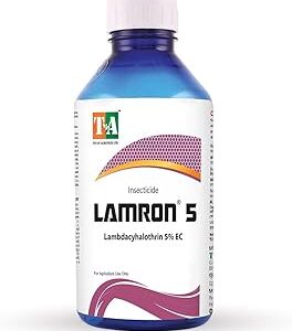 Titan Agritech Limited LAMRON 5 | Lambda Cyhalothrin 5% EC Broad Spectrum for Aphids Thrips Whiteflies Caterpillars in Vegetables Cotton Pulses and Other Crops (1 Ltr)