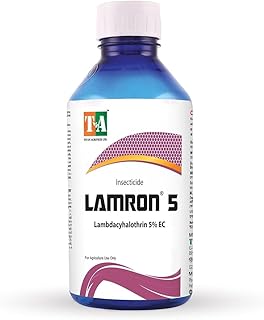Titan Agritech Limited LAMRON 5 | Lambda Cyhalothrin 5% EC Broad Spectrum for Aphids Thrips Whiteflies Caterpillars in Vegetables Cotton Pulses and Other Crops (1 Ltr)