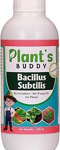 PLANT'S BUDDY - Bacillus Subtilis Liquid (2 * 10^9 CFU/ml) - Bio-Fertilizer/Bio-Fungicide for Indoor & Outdoor Plants - Effective Against Root Rot, Stem Rot, Wilt, Damping Off, Leaf Spots - 500 ml