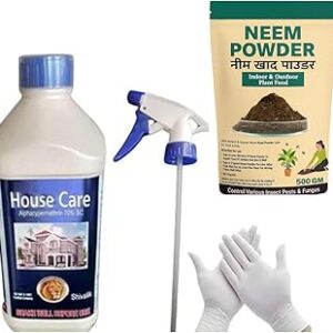 House Care (1 liter) with trrigers with 500gm Neem Khad Powder and free gloves