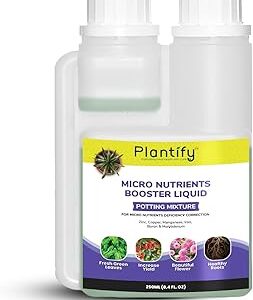 Plantify Micro Nutrients Booster Liquid Potting Mixture 250ml, Plant Growth Supplement for Fresh green leaves, Healthy roots and Beautiful Flower