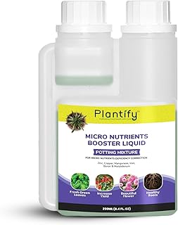 Plantify Micro Nutrients Booster Liquid Potting Mixture 250ml, Plant Growth Supplement for Fresh green leaves, Healthy roots and Beautiful Flower