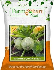Farmgo ~ 10 Grams - SUMMER SQUASH SEEDS-HYBRID F1 PLANTING SEEDS | (Appx Seed count : 80-90 Seeds) |Perfect for Home Gardening, Open Farming and Poly House Farming