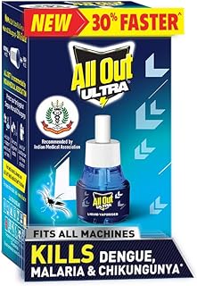 All Out Ultra Liquid Vaporizer Refill (45ml) | Kills Dengue, Malaria & Chikungunya Spreading Mosquitoes| India's Only Mosquito Killer Brand Recommended by Indian Medical Association