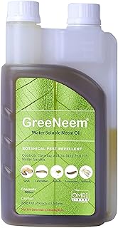 GreeNeem Pure Cold Pressed Water-Soluble Neem Oil 500 ml | for Spray on Plants and Garden (Pack of 500ml, Brown) | Neem Oil for Plants| Insect repellent spray