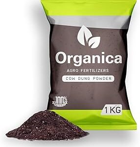Organica Cow Dung Powder Fertilizer - 1 Kg | Cow Dung Manure Dried Powder | 1kg | 2kg | 5kg