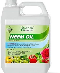 Garden Essentials Neem Oil for Plants Insects Spray - Neem Oil for Plants - Organic Cold Pressed, Pure Neem Oil for Spray on Plants & Garden with Measuring Cup (water soluble) 1 Litre (1 Litre)
