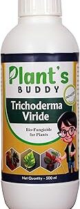PLANT'S BUDDY - Trichoderma Viride Liquid (2 * 10^9 CFU/ml) - Bio Fungicide for Plants Home Garden & All Outdoor Plants - Effective against Root-rot, Stem-rot, Leaf Blight, Leaf Spot - 500 ml