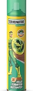 Terminator Eco-Friendly Termite Killer Spray, 320ml | DIY Pest control to keep Termites, Borer & insects away from wooden furniture of home & office | Ideal for protection of furniture during monsoon.
