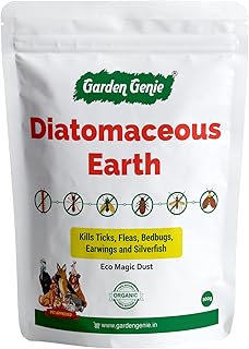 Garden Genie 100% Natural Diatomaceous Earth Powder I Insect Control for Plants I Effective against Dog Ticks & Flea, Cockroach, Bedbugs, Ants etc | Organic Pest Control for Your Home & Garden - 800g