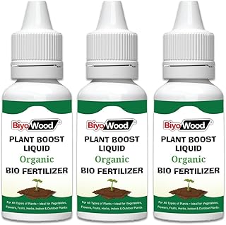 Organic Plant Boost Liquid Biofertilizer – 3x50 ML | Natural Plant Growth Booster for Healthy Roots, Faster Growth & Higher Yield | Ideal for All Indoor & Outdoor Garden Plants