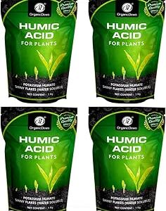 OrganicDews Organic Humic Acid 98 Fertilizer (Water Soluble) Shiny Flakes For Plants 4 Kg - Plant Growth Enhancer, Soil Conditioner, Improves Plant Root System 4 kg