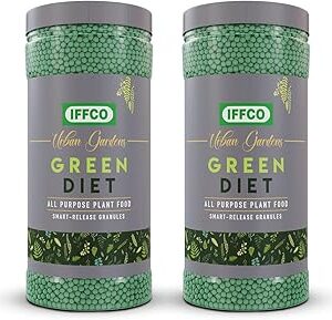 IFFCO Urban Gardens - Green Diet - 2 Kg - Organic Plant Food For Potted Indoor & Outdoor plants, Balanced Macro & Micro Nutrients, Slow-Release Granules
