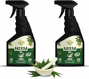 JusGro Neem Oil for Plants Spray | Natural Plant Protector Against Insects, Fungi, and Leaf Spot, Efficient Eco-Friendly Solution for Garden Pests | Ready to Use | Easy to Use (Pack of 2)(500 ML Each)