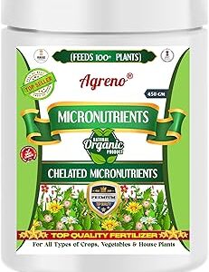 Agreno® Chelated Micro-Nutrients, Powerful Essential Organic Fertilizer for Fast Growth of All Plants. (450 gm)