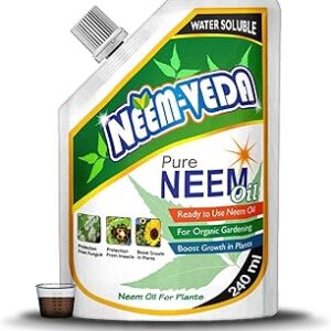 Home-Secure Neem-Veda Pure Cold Pressed Water Soluble Neem Oil For Spray on Plants & Organic Gardening - Highly Effective on Plant Insects (With ml cup)