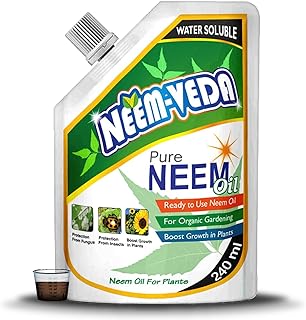 Home-Secure Neem-Veda Pure Cold Pressed Water Soluble Neem Oil For Spray on Plants & Organic Gardening - Highly Effective on Plant Insects (With ml cup)