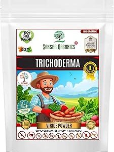 Sansar Organics® Trichoderma Fungicide - Viride Powder for Plants (2 x 10^8 CFU per Gram) Bio Fungicide - Prevents Fungal and Bacterial Diseases in Plants. (200 gm)