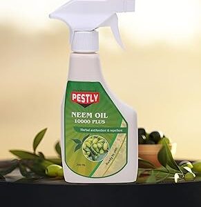 Pestly Organic Neem Oil for Plants | Natural Pesticide for Plants Insects Meaty Bug Fungus Leaf Spot Meldew Pest Control | Made with Neem Lemongrass Cedarwood for organic gardening (250 ml)