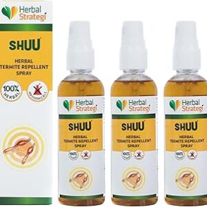 Herbal Strategi Termite Repellent Spray - Natural, Vegan & Eco-Friendly | 100% Herbal and Chemical free | Baby and Pet safe | Ayush certified | 100ml (Pack of 3)