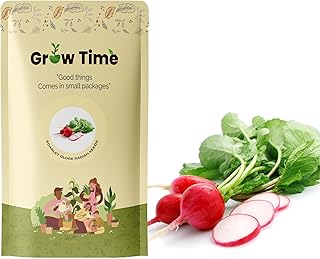 Growtime Scarlet Globe Radish Vegetable Seeds, Vegetable Seeds for Home Gardening, Vegetable Planting Seeds for Kitchen, Scarlet Globe Radish Seeds (Pack of 10g)