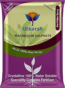 Utkarsh Epsom Salt - Magnesium Sulphate for Plants Growth and Home Garden | 100% Water Soluble Fertilizer | Enhances Photosynthesis & Nutrient Uptake (900 gm; Pack of 1)