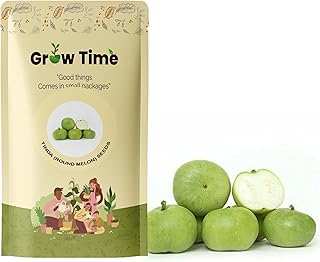 Growtime Tinda (Round Melon) Vegetable Seeds, Vegetable Seeds for Home Gardening, Vegetable Planting Seeds for Kitchen, Tinda (Round Melon) Seeds (Green, Pack of 4g)