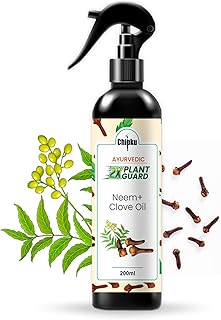 Chipku Ayurvedic Plant Guard 200ml Neem Oil + Clove Oil Spray Formulation Ready to use| 100% Organic Plant Protector | Powerful Pest Control for Indoor & Outdoor Use