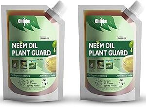 Chipku Pure Cold Pressed Neem Oil 200ml Pack of 2 with Free Spray Gun | Water-Soluble Concentrate for Plants & Garden | Indoor & Outdoor Use | Removes Aphids, Fungus, Thrips, Mildew