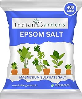 Indian Gardens - Epsom Salt Fertilizer For Plants | Epsom for plants | Magnesium sulfate fertilizer | Epsom salt plant booster | Garden Epsom salt - 400 Grams