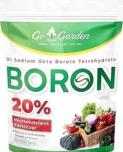 Go Garden Boron 20% Micronutrient Fertilizer for Plants | Boosts Vegetable, Fruit & Flower Growth | Water Soluble Boron Fertilizer Powder for Healthy Plants – 250g