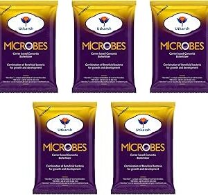 Utkarsh Microbes (Carrier Based Consortia Biofertilizer - Azotobacter, Acetobacter, Rhizobium, Phosphorus Solubilizing Bacteria PSB, Potassium Mobilizing Bacteria KMB) (4.5 Kg; Pack of 5 of 900 gm)