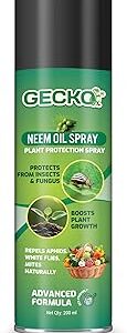 Herbal Neem Oil Plant Protection Spray | Natural Insect & Fungus Repellent | Promotes Healthy Plant Growth | Chemical-Free | Controls Aphids, Mites & Whiteflies | 1 X 200ml | FORMULATION 10X