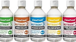 Casa De Amor 5-Part Hydroponic Nutrients - 100ml Powders (Converts to 100L) for Leafy Greens and Fruiting Plants