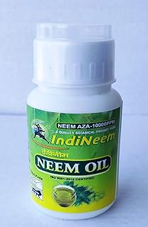 Indineem Neem Oil Ec Azadirachtin - 10000 Ppm Neem Oil For Plants. Water Soluble. Spray On Plants & Gardens|100 Ml|Neem Pesticide Good For Plant Health|Controls Sucking Pest Aphids, Leaf Hoppers