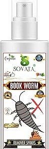 Sovata® Book Worms Repellants Liquid Spray, Removes book worms instantly and prevents further infections | Natural Herbal Formula I Non-Toxic, and Biodegradable | Irritant-Free. (100 ml)
