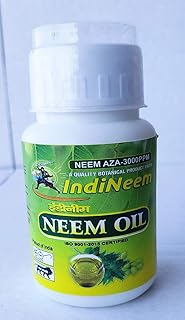 IndiNeem Neem Oil AZA - 3000 PPM Neem oil for Plants. Water soluble. Spray on plants and gardens. | Water soluble Neem Pesticide Good for Plant Health-100ml | Controls Sucking pest aphids, leaf hoppers, mealy bugs, chewing pest, white fly, thrips, mites.
