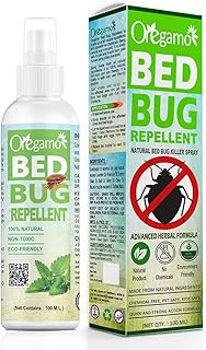 Oregamo Bed Bug killer Spray | Ready to Use Natural Insect Repellent Made with Plants Oils | Pleasant Fragrance | Instant Action & Long Lasting Protection | Baby-Safe Pet-Safe (100 ml, Pack of 1)