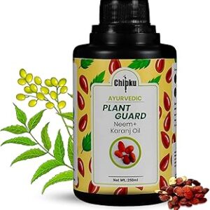 Chipku Ayurvedic Plant Guard 250ml Neem Oil + Karanj Oil Spray Formulation Concentrate | 100% Organic Plant Protector | Powerful Pest Control for Indoor & Outdoor Use For Making 50 Neem Spray Bottles